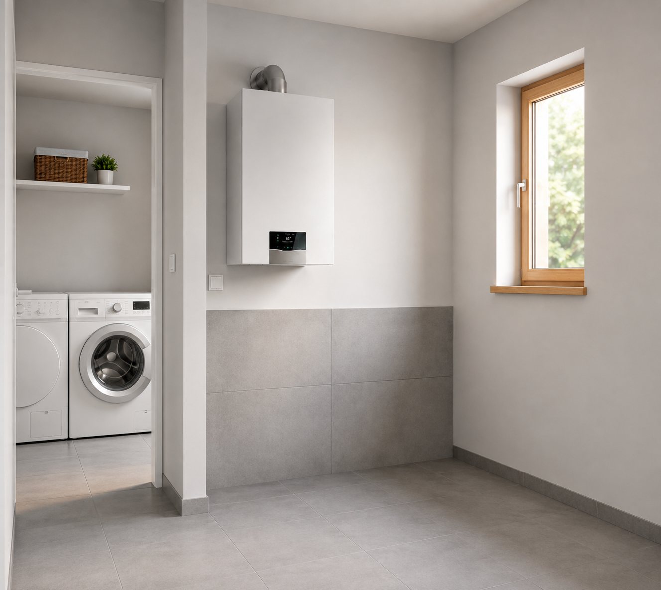 Hauswirtschaftsraum mit Gastherme